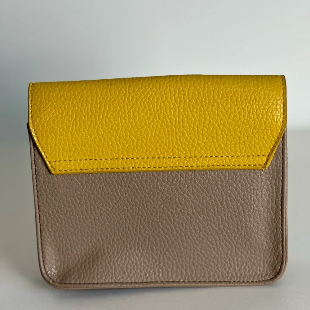 Furla Ltd Edition Collectible Amenity Cosmetic Bag Clutch Faux Leather Yellow - Picture 5 of 6